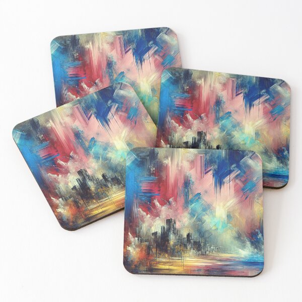 Item preview, Fantasy Futuristic Techno Cyberpunk City Vibrant Abstract Art designed and sold by DEC02.