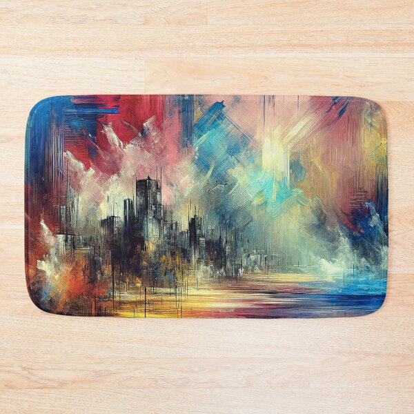 Item preview, Fantasy Futuristic Techno Cyberpunk City Vibrant Abstract Art designed and sold by DEC02.