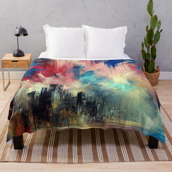 Item preview, Fantasy Futuristic Techno Cyberpunk City Vibrant Abstract Art designed and sold by DEC02.