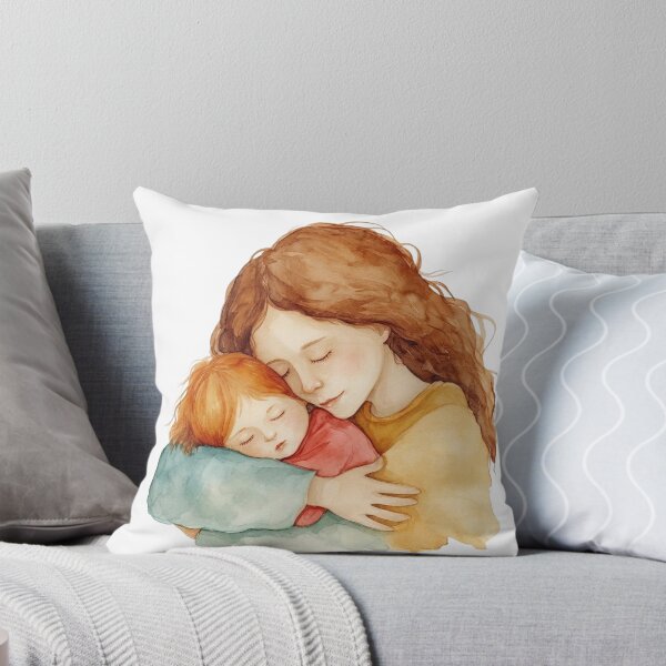 Item preview, Mother Holding Sleeping Child Tender Embrace Watercolor designed and sold by KLSRAJ.