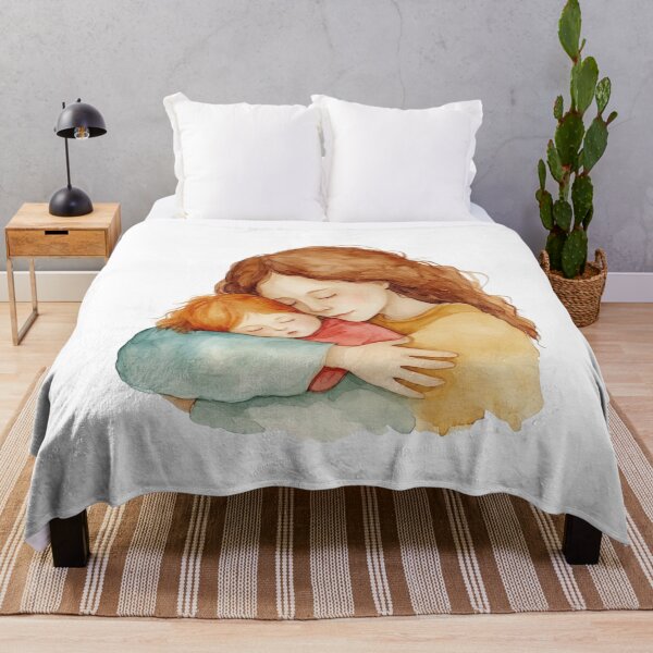 Item preview, Mother Holding Sleeping Child Tender Embrace Watercolor designed and sold by KLSRAJ.