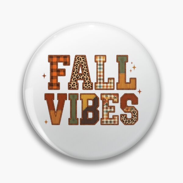 Item preview, Fall Vibes Patchwork Lettering Autumn Cozy Seasonal Design designed and sold by StickerNestYou.