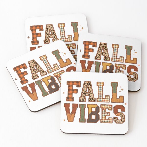 Item preview, Fall Vibes Patchwork Lettering Autumn Cozy Seasonal Design designed and sold by StickerNestYou.