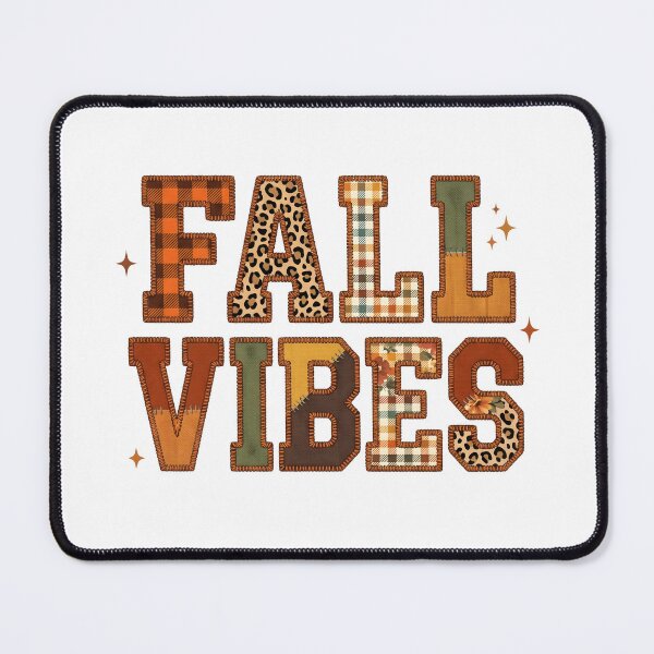 Item preview, Fall Vibes Patchwork Lettering Autumn Cozy Seasonal Design designed and sold by StickerNestYou.
