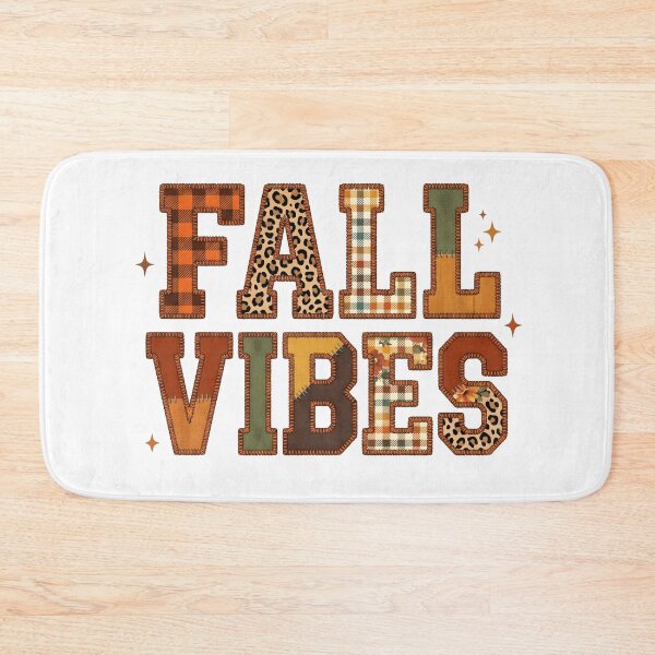 Item preview, Fall Vibes Patchwork Lettering Autumn Cozy Seasonal Design designed and sold by StickerNestYou.
