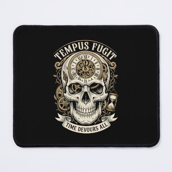Item preview, Tempus Fugit Skull Clock - Vintage Memento Mori Dark Academia Gift designed and sold by SplashTastic.