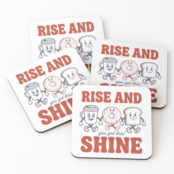 Item preview, Rise and Shine Coffee Donut Toast Motivational Breakfast Design designed and sold by StickerNestYou.