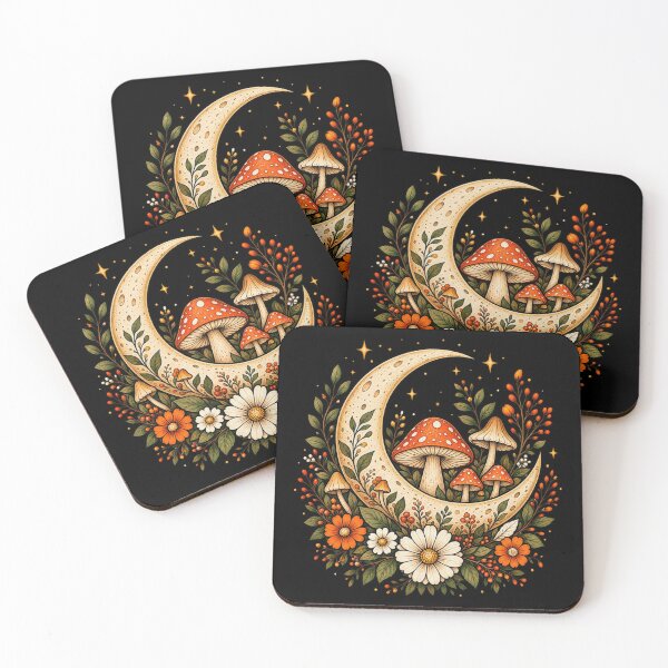 Item preview, Moonlit Mushroom Garden Vintage Floral Fantasy Design designed and sold by Style2Vie.
