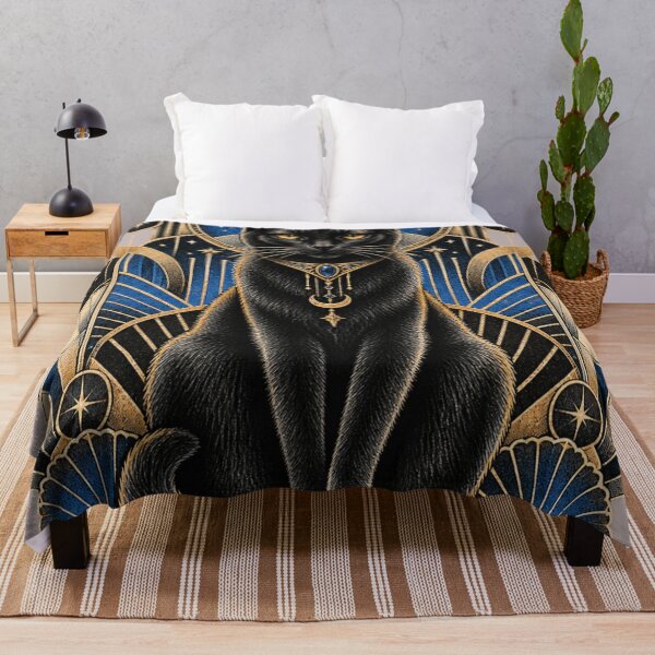 Item preview, Mystical Black Cat Art Deco Vintage Gothic Celestial Design designed and sold by Master4art.