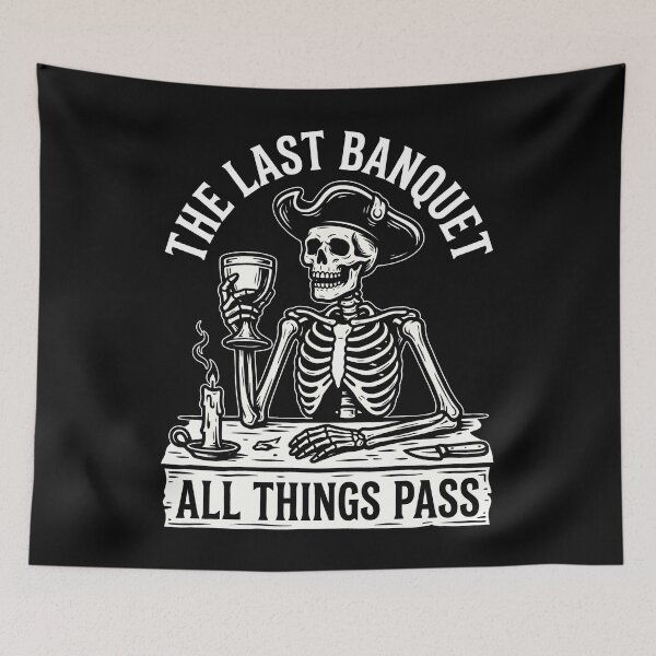 Item preview, The Last Banquet Skeleton - Pirate Memento Mori Dark Humor Gift designed and sold by SplashTastic.
