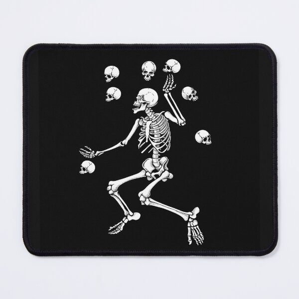 Item preview, Juggling Skeleton with Skulls Black and White Macabre Circus Art Design designed and sold by inkoutninja.