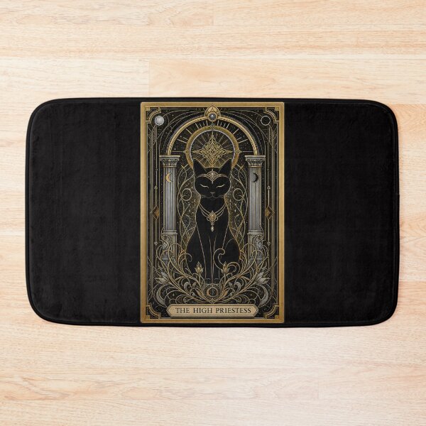 Item preview, The High Priestess - Mystic Black Cat Tarot Card designed and sold by PurrfectHome.