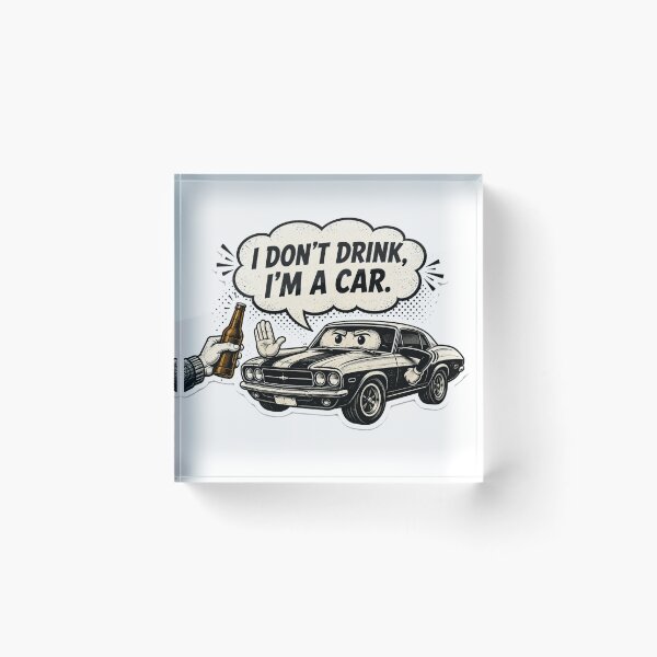 Item preview, I Don’t Drink, I’m a Car – Funny Retro Car Sticker designed and sold by Rust & Soul.