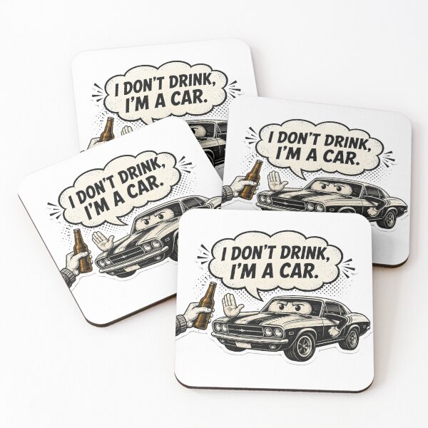 Item preview, I Don’t Drink, I’m a Car – Funny Retro Car Sticker designed and sold by Rust & Soul.