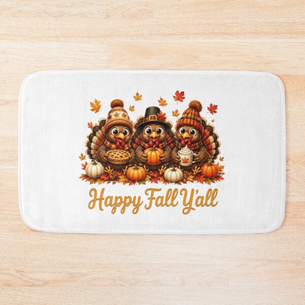 Item preview, Happy Fall Y'all Cute Thanksgiving Turkeys designed and sold by QuiteOrbit.