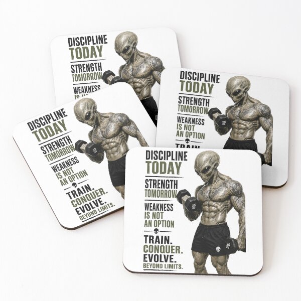 Item preview, Discipline Today, Strength Tomorrow – Alien Bodybuilding Motivation designed and sold by ihebaouadi.