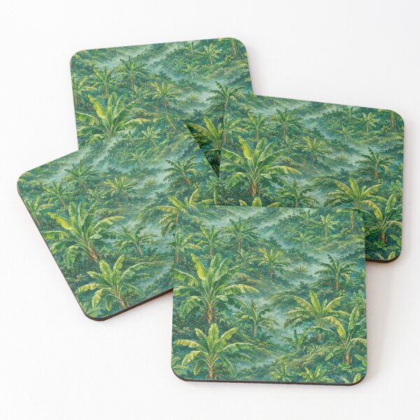 Item preview, Emerald Banana Valley in Tropical Mist designed and sold by Thanat Pattern Studio.