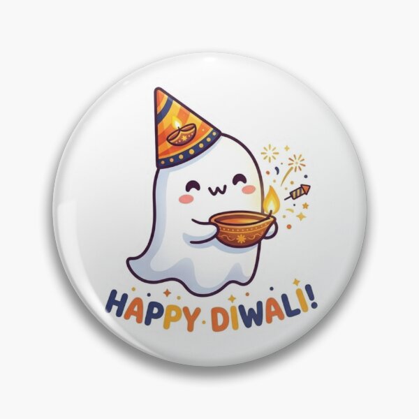 Item preview, Cute Ghost Happy Diwali Kawaii Halloween designed and sold by Amituniqdesign .