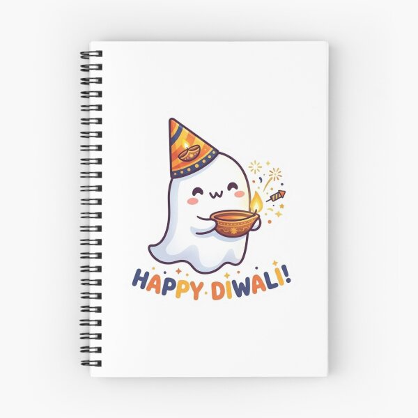 Item preview, Cute Ghost Happy Diwali Kawaii Halloween designed and sold by Amituniqdesign .