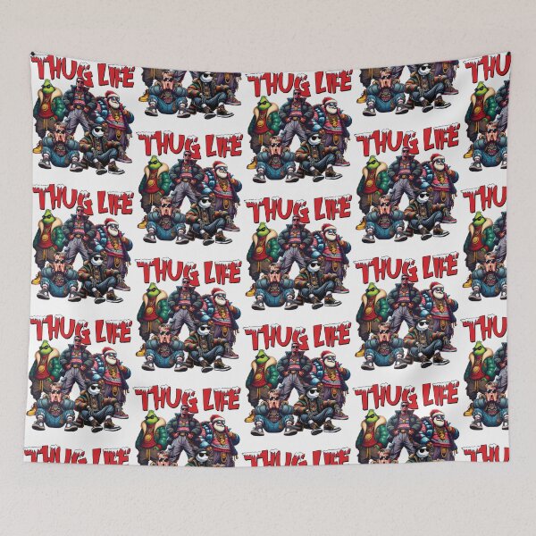 Item preview, Thug Life Christmas Grinch Kevin Jack Skellington Santa designed and sold by RobynPeckArt.
