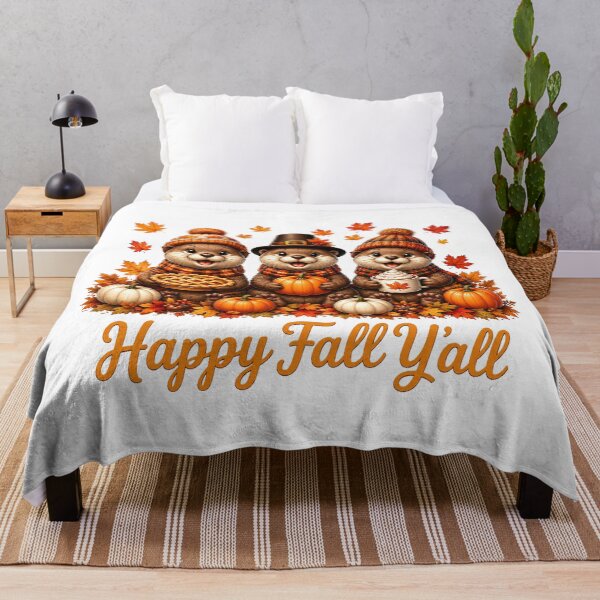 Item preview, Cute Thanksgiving Otters with Pumpkins and Pie designed and sold by QuiteOrbit.