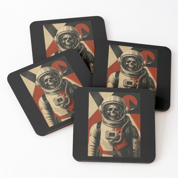 Item preview, Cosmic Pioneer Nr 1 – Retro Sci-Fi Skull Astronaut designed and sold by Quantum Fashion.