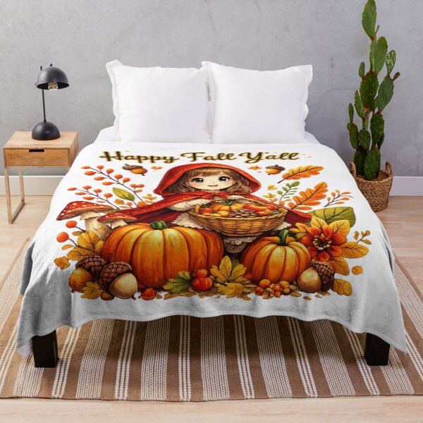 Item preview, Happy Fall Y'all Cute Thanksgiving Girl kid designed and sold by QuiteOrbit.