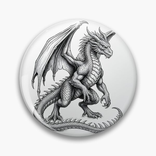 Item preview, Ancient Dragon Engraving – Medieval Winged Dragon Fantasy designed and sold by DragonSerpent Ink.