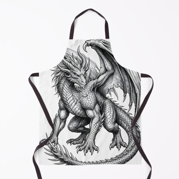 Item preview, Horned Ancient Dragon – Detailed Medieval Fantasy Dragon Illustration designed and sold by DragonSerpent Ink.