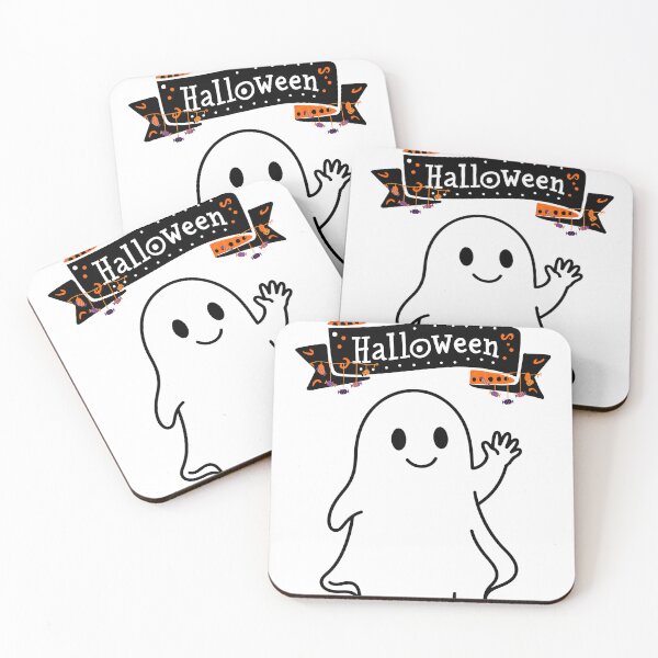 Item preview, Cute Halloween Ghost With Spooky Banner designed and sold by     Sela Art .