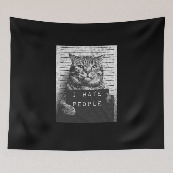 Item preview, I Hate People Funny Cat – Sarcastic Anti Social Cat Lover  designed and sold by roartusa.