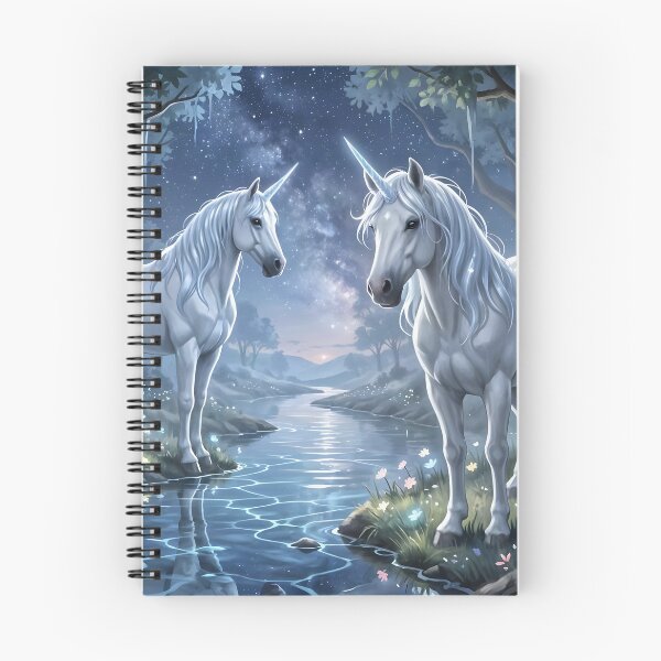 Item preview, A Pair of Unicorns Stopping to Drink at a Mystical Stream designed and sold by Fanta-sticky.