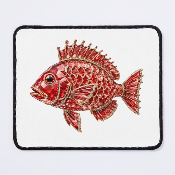 Item preview, Red Snapper Whimsical Jeweled Crystal Crown Luxury Bejeweled Sea Art designed and sold by Yellowriversss.