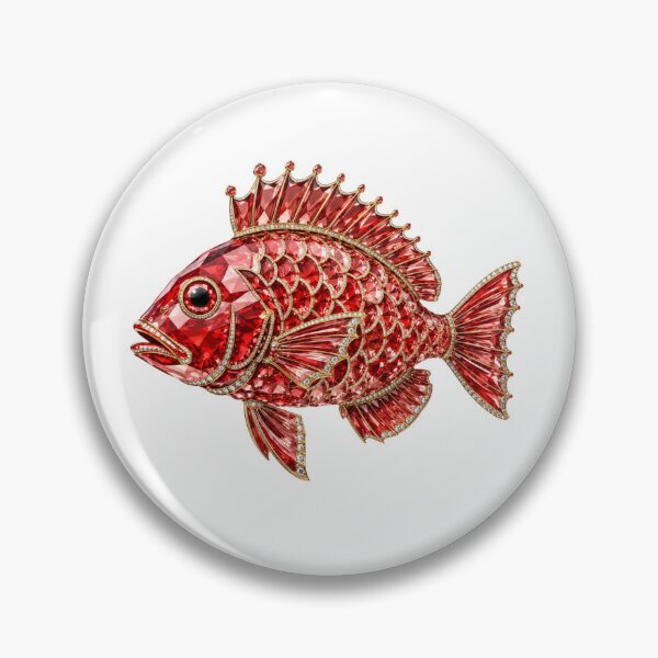 Item preview, Red Snapper Whimsical Jeweled Crystal Crown Luxury Bejeweled Sea Art designed and sold by Yellowriversss.