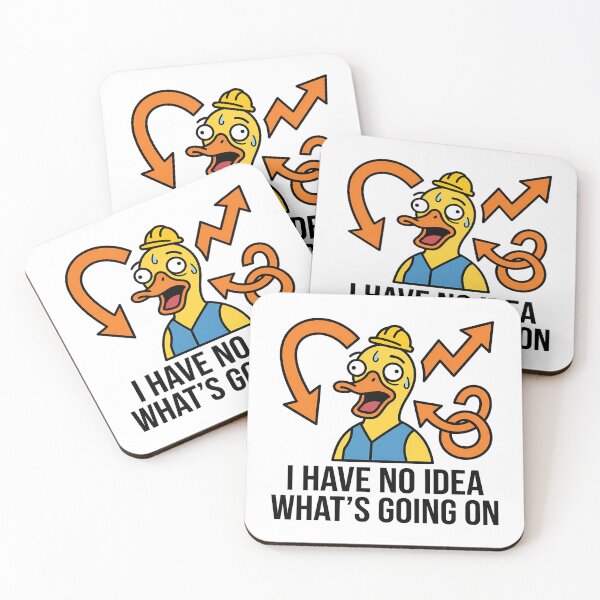 Item preview, I Have No Idea Whats Going On - Funny Confused Duck Hard Hat Sticker designed and sold by BCW.
