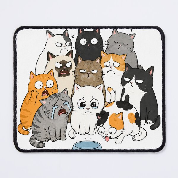 Item preview, Funny Cats Fighting Over Empty Food Bowl designed and sold by MonkiFlipp.