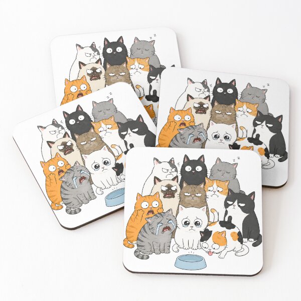 Item preview, Funny Cats Fighting Over Empty Food Bowl designed and sold by MonkiFlipp.