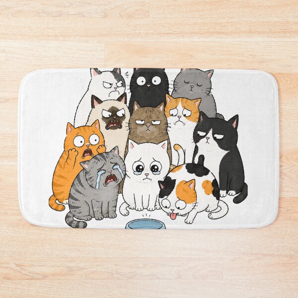 Item preview, Funny Cats Fighting Over Empty Food Bowl designed and sold by MonkiFlipp.