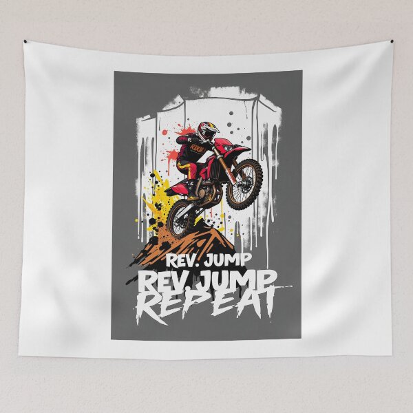 Item preview, Red Dirt Bike Motocross Jumping Grunge Street Art Graphic Design designed and sold by RevUpDesign.