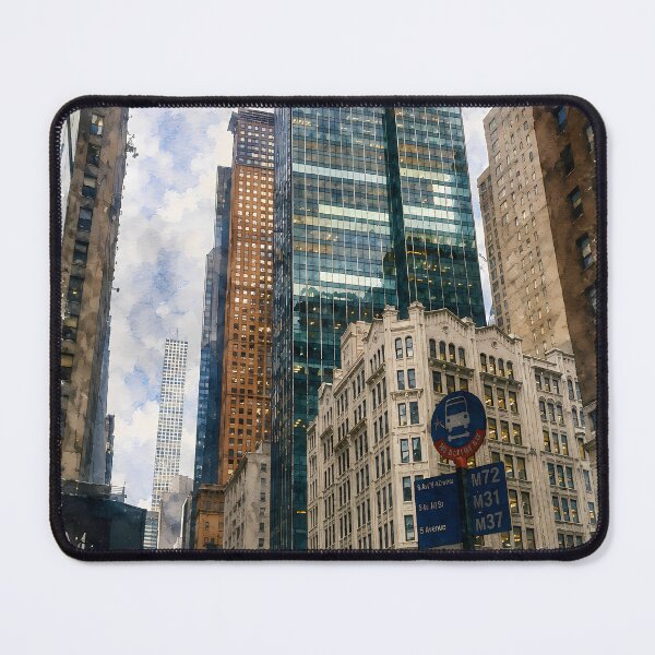 Item preview, New York Skyscraper Digital Watercolor Art designed and sold by SlavaArt.