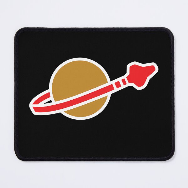 Item preview, Ringed Planet Red Spaceship Emblem designed and sold by theXdarkaXbyss.