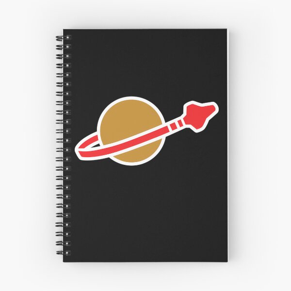 Item preview, Ringed Planet Red Spaceship Emblem designed and sold by theXdarkaXbyss.