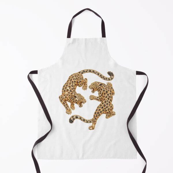 Item preview, Dual Leopards Whimsical Jeweled Crystal Panther Duo Luxury Gold and Black Diamond Big Cat Art designed and sold by Yellowriversss.