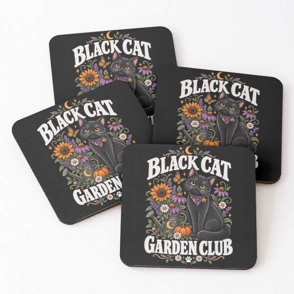Item preview, Black Cat Garden Club Floral Halloween Design designed and sold by VioletNance.