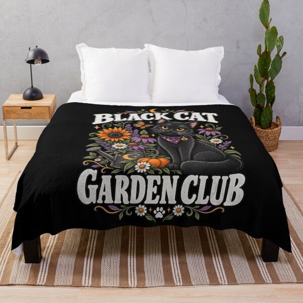 Item preview, Black Cat Garden Club Floral Halloween Design designed and sold by VioletNance.