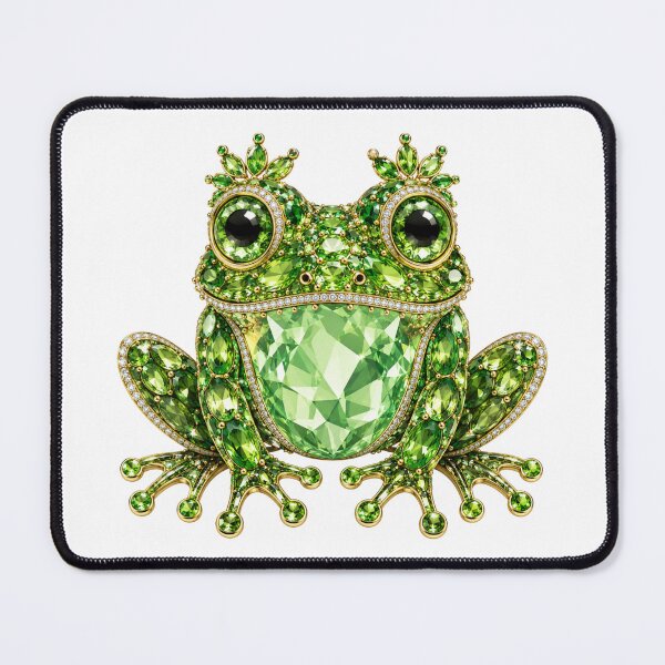 Item preview, Frog Prince Whimsical Jeweled Green Crystal Crown Frog Luxury Cottagecore Goblincore Art designed and sold by Yellowriversss.