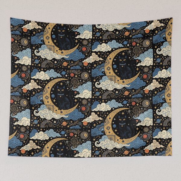 Item preview, Mystical Black Cat on Celestial Crescent Moon designed and sold by PutroGraph.