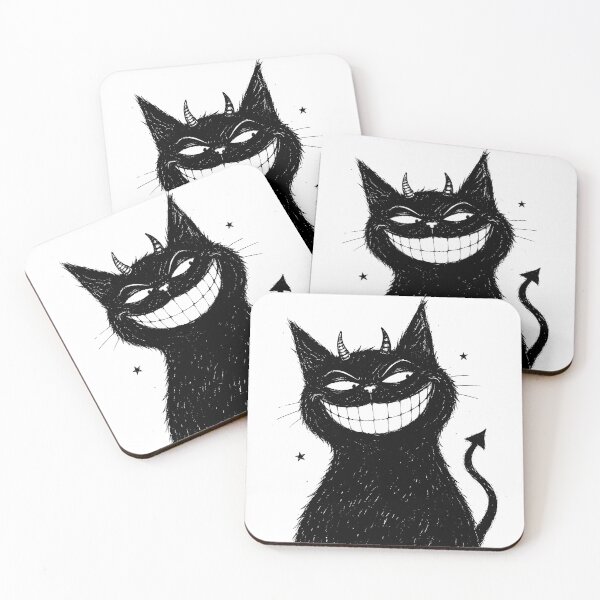 Item preview, Evil Black Cat Grinning Cartoon designed and sold by MonkiFlipp.