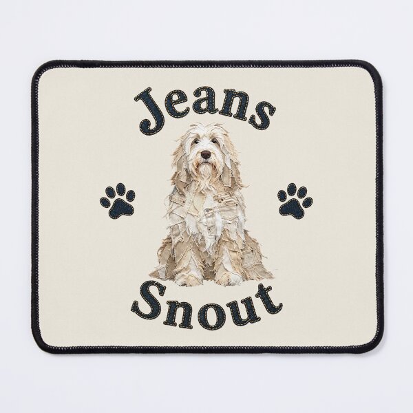Item preview, Cream Bearded Collie Denim Patch Art designed and sold by JeanSnout.