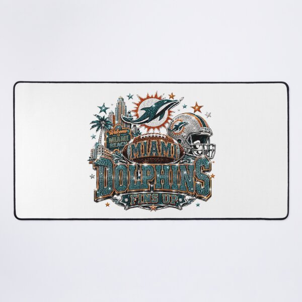 Item preview, Miami Dolphins Fins Up Diamond Glitter Football Design designed and sold by aviasharrer.